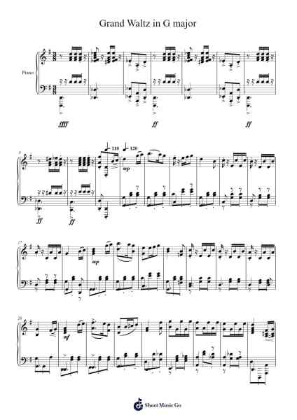 Grand Waltz in G Major "Evening at the Ball" Sheet Music by Dannyboy666-Arr.Duttledk Corh