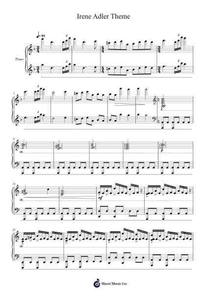 Irene Adler Theme Sheet Music by David Arnold-Arr.Pipril