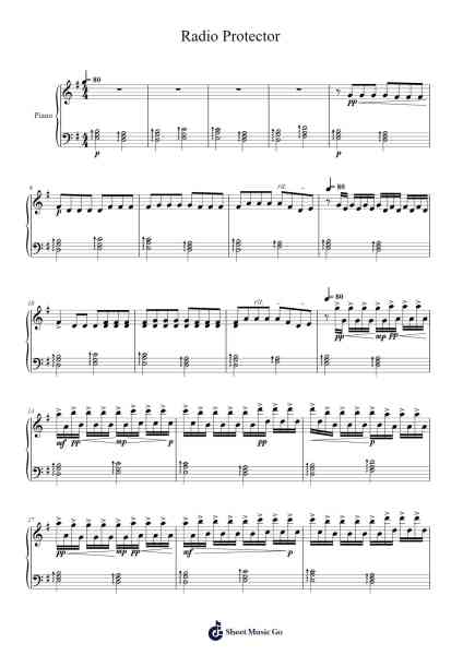Radio Protector Sheet Music by 65daysofstatic-Arr.Brument Ocdie