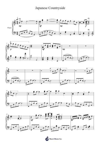 Japanese Countryside Sheet Music by Cowpold-Arr.Dannah Motfitch