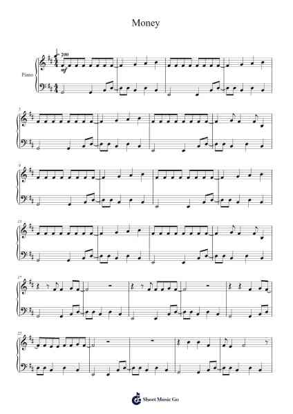 Money Sheet Music by The Drums-Arr.Louann Bonpe