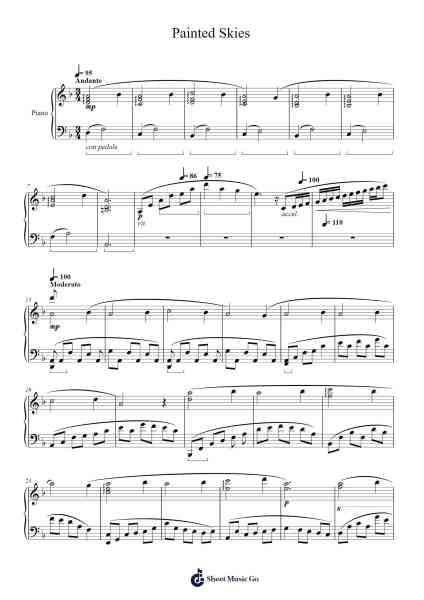 Painted Skies Sheet Music by undefined-Arr.Egcon Maxlie