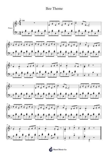 Bee Theme Sheet Music by Helen Martyniuk-Arr.Hobbaird Birdsibyl