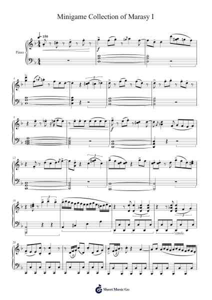 Minigame Collection of Marasy I Sheet Music by ZUN-Arr.Cotphrey