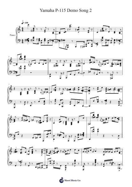 Yamaha P-115 Demo Song 2 Sheet Music by Yamaha-Arr.Lilrald