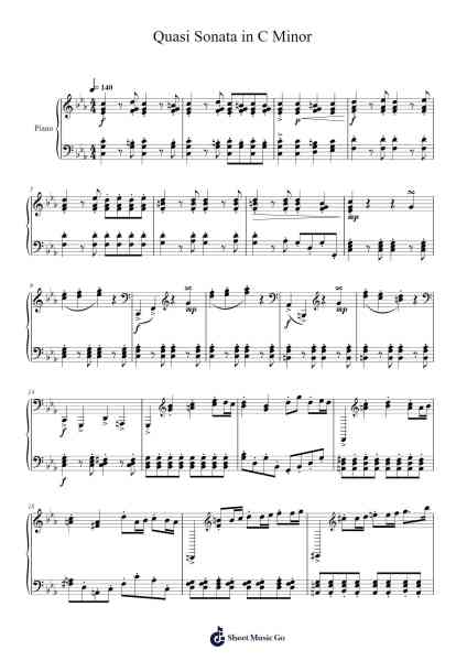 Quasi Sonata in C Minor Sheet Music by madadini-Arr.Joedrich