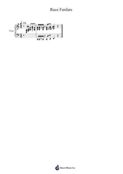 Race Fanfare Sheet Music by Soyo Oka-Arr.Danchloe