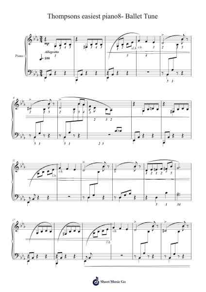 Thompsons easiest piano8- Ballet Tune Sheet Music by John Thompson-Arr.Kirkjoel