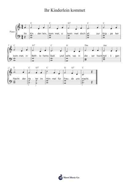 Ihr Kinderlein kommet Sheet Music by Peter Schulz-Arr.Prihue Roslan
