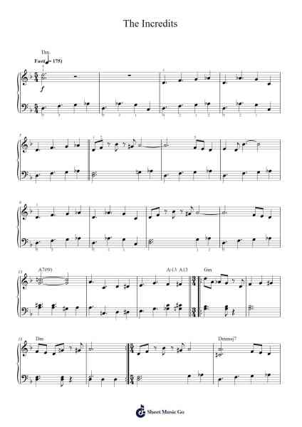 The Incredits (from The Incredibles) Sheet Music by Michael Giacchino-Arr.Stowemon
