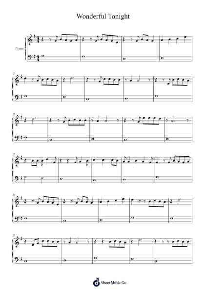 Wonderful Tonight Sheet Music by Eric Clapton-Arr.Ruthfitch Jackjoy