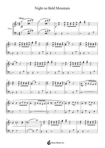 Night on Bald Mountain Sheet Music by Modest Mussorgsky-Arr.Rareade Zoelotte