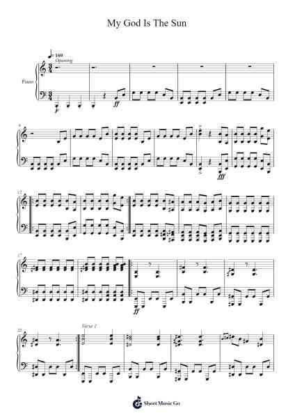 My God Is The Sun Sheet Music by Queens of the Stone Age-Arr.Wano'neil Orn