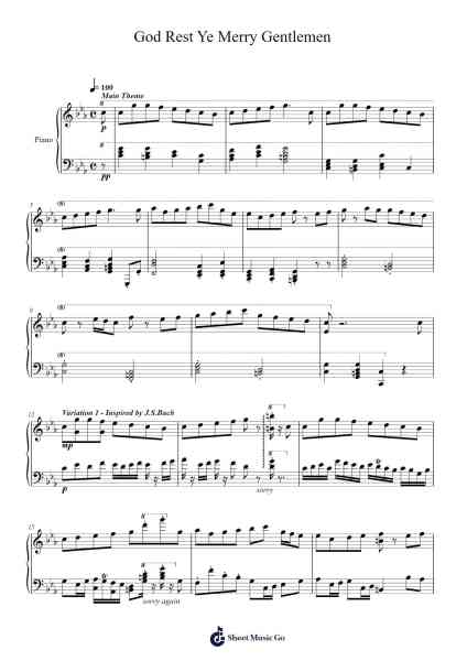 God Rest Ye Merry Gentlemen Sheet Music by Richard Pogoson-Arr.Derion