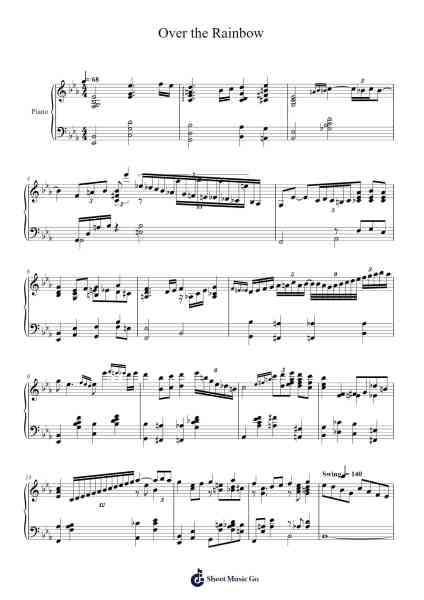 Over the Rainbow Sheet Music by Harold Arlen-Arr.Lene