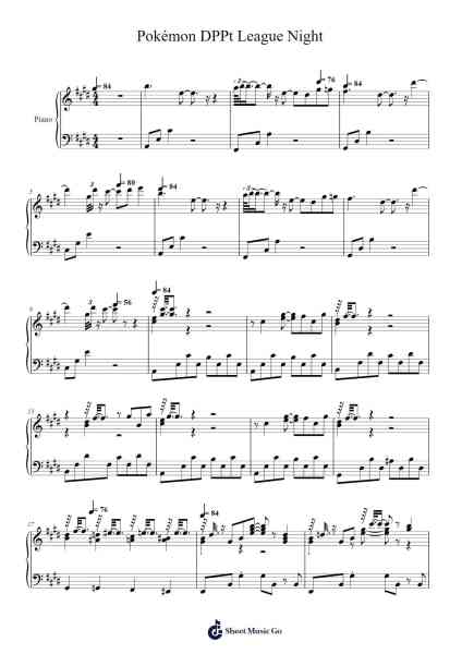 Pokémon DPPt League Night Sheet Music by Junichi Masuda-Arr.Huttwer Sampland