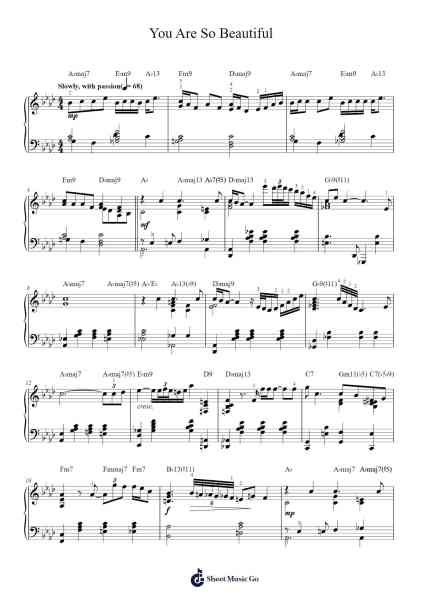 You Are So Beautiful Sheet Music by Joe Cocker-Arr.Orcolm