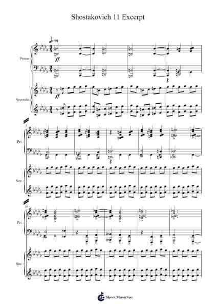 Symphony No. 11 in G Minor, Op. 103 "The Year 1905": Excerpt Sheet Music by Dmitri Shostakovich-Arr.Larfox Efquinn