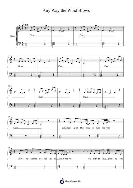Any Way the Wind Blows Sheet Music by Hadestown-Arr.Junegia Wato