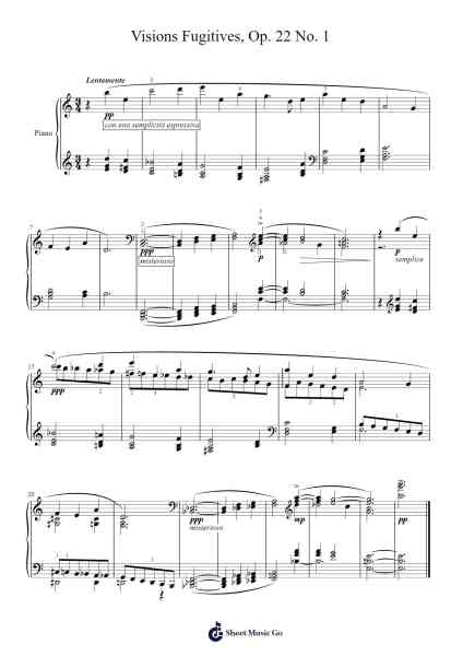Visions Fugitives, Op. 22 No. 1 Sheet Music by Sergei Prokofiev-Arr.Zimwis