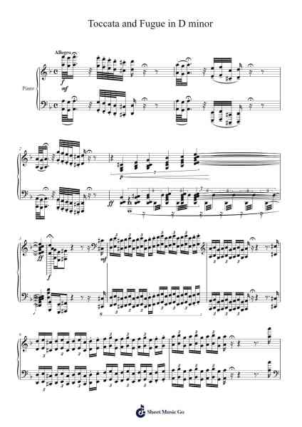 Toccata and Fugue in D Minor, BWV 565 Sheet Music by Johann Sebastian Bach-Arr.Yetkim Vauglvis