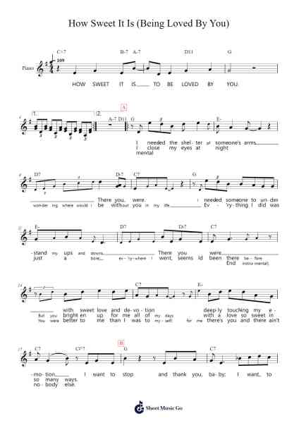 How Sweet It Is (Being Loved By You) Sheet Music by James Taylor-Arr.Pomiles