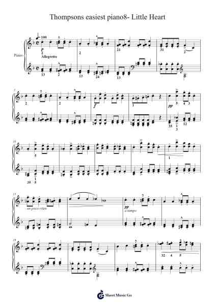 Thompsons easiest piano8- Little Heart Sheet Music by John Thompson-Arr.Franfield Pricecil