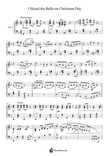 I Heard the Bells on Christmas Day Sheet Music by Johann Halvorsen-Arr.Edlup Denlouie