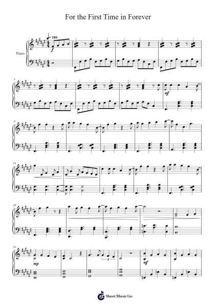 For the First Time in Forever Sheet Music by -Arr.Wildeh Francesgrace
