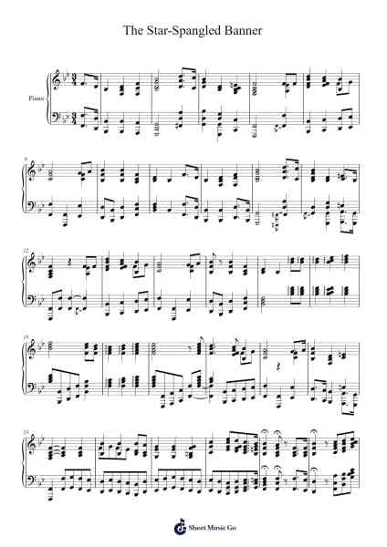 The Star-Spangled Banner Sheet Music by John Stafford Smith-Arr.Shertram