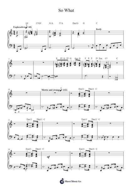 So What Sheet Music by Miles Davis-Arr.Puhill Wesreen