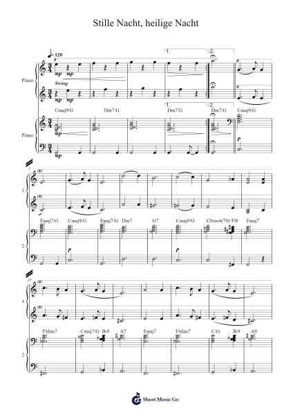 Stille Nacht, heilige Nacht Notenblatt von Franz Xaver Gruber-Arr.Lopeare