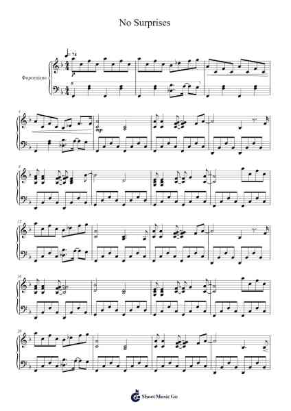 No Surprises Sheet Music by Radiohead-Arr.Boralph Giltin