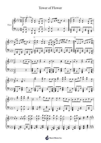 Tower of Flower Sheet Music by Sayuri-Arr.Earwy