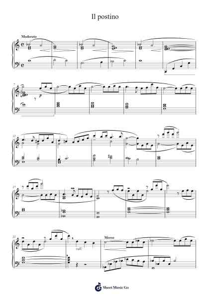 Il postino Sheet Music by Luis Bacalov-Arr.Brandwight Gillget