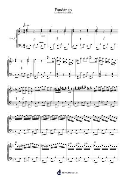 Fandango Sheet Music by Domenico Scarlatti-Arr.Mila