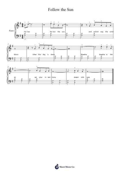 Follow the Sun Sheet Music by Xavier Rudd-Arr.Cookjoe