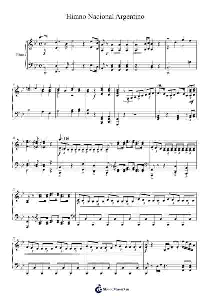 Himno Nacional Argentino Sheet Music by eugeniobergia-Arr.Vanralph Aunald