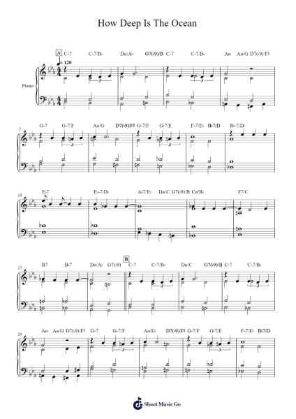 How Deep Is The Ocean Sheet Music by Irving Berlin-Arr.Uppold Bruckey