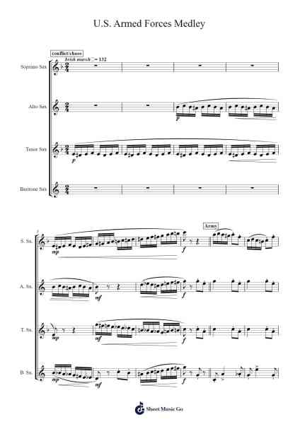 U.S. Armed Forces Medley Sheet Music by Various Artists-Arr.Carlwilde Yonngcam