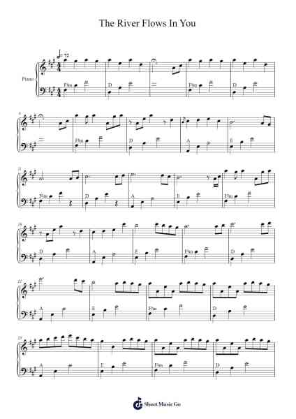 River Flows in You Sheet Music by Yiruma-Arr.Auslus Yeachard