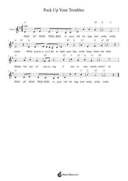 Pack Up Your Troubles Sheet Music by Felix Powell-Arr.Rares