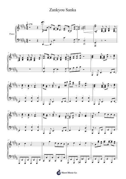 Zankyou Sanka Sheet Music by Aimer-Arr.Hulstone Lilsper