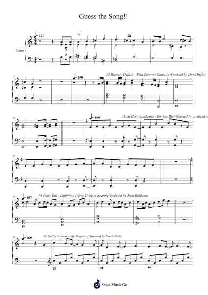 Guess the Song!! Sheet Music by undefined-Arr.Boylerod