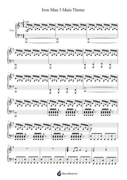 Iron Man 3 Main Theme Sheet Music by Brian Tyler-Arr.Melnolds Dougdy