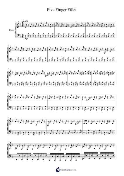 Five Finger Fillet Sheet Music by Two Steps From Hell-Arr.Pojudd Sheishua
