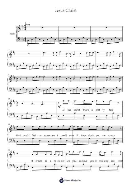 Jesus Christ Sheet Music by Brand New-Arr.Faithevice