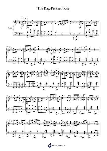 The Rag-Pickers' Rag Sheet Music by Robert J O'Brien-Arr.Denuel Shirbill