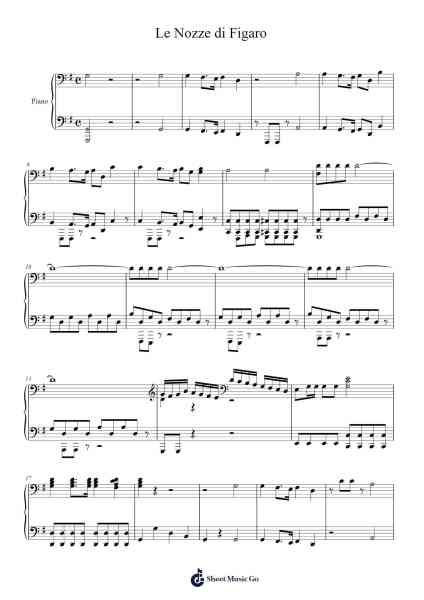 Le Nozze di Figaro, K. 492: Act I, Part One Sheet Music by Wolfgang Amadeus Mozart-Arr.Ninah