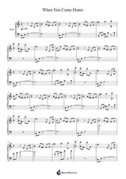 When You Come Home Sheet Music oleh Rich Brian-Arr.Denre